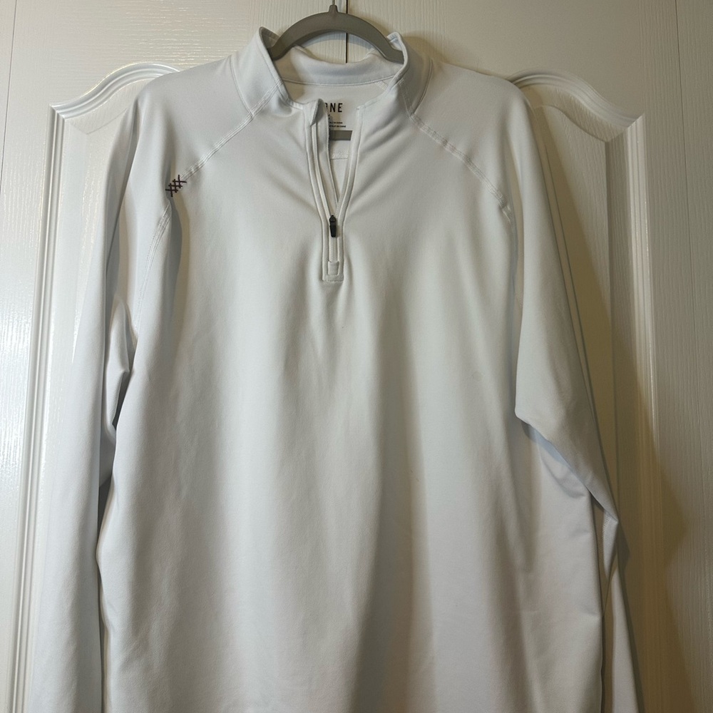 White Quarter-Zip Men's Jacket
